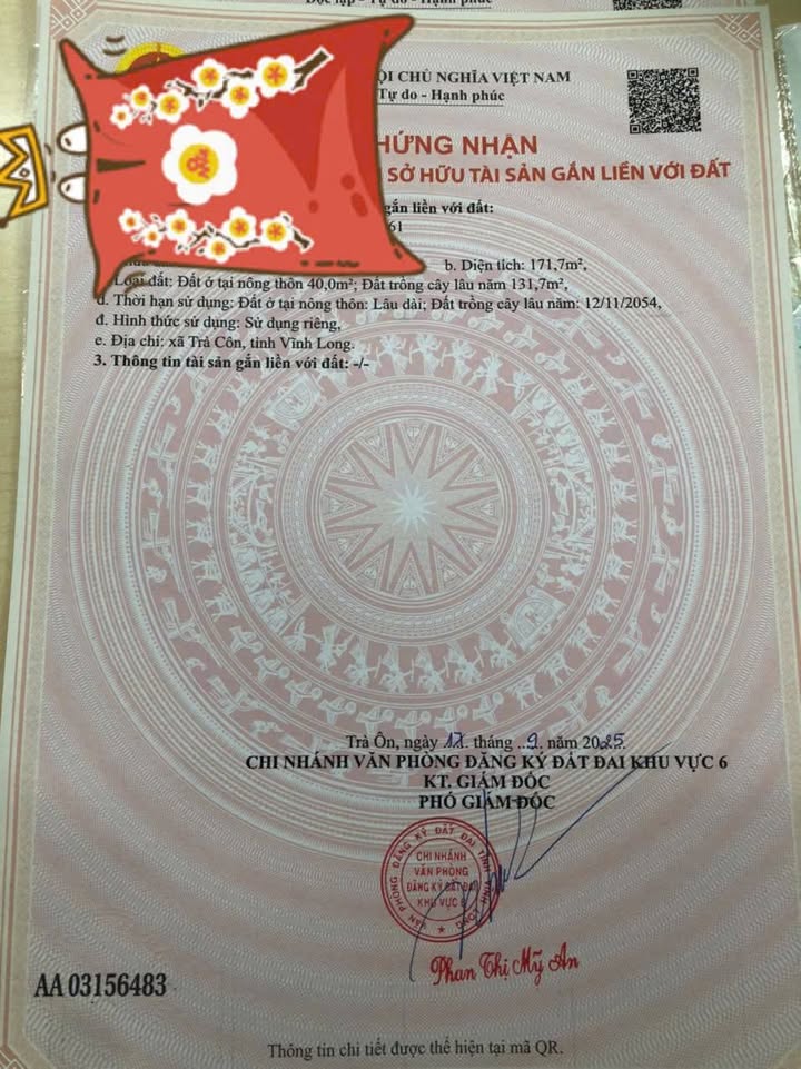 Đất nền Xã Trà Côn, Trà Ôn 150m² - Xây dựng tự do, tiềm năng sinh lời!