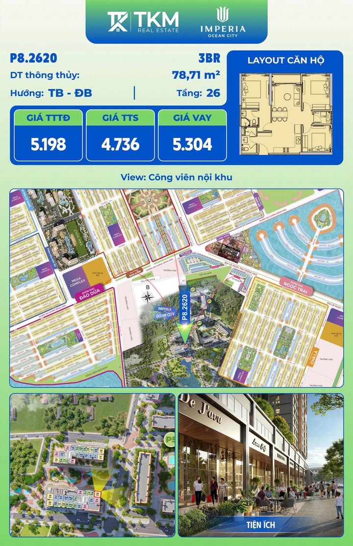 Chung cư P8 Vĩnh Tuy 79m² - Tầng 26, View Công Viên, Giá 4 Tỷ