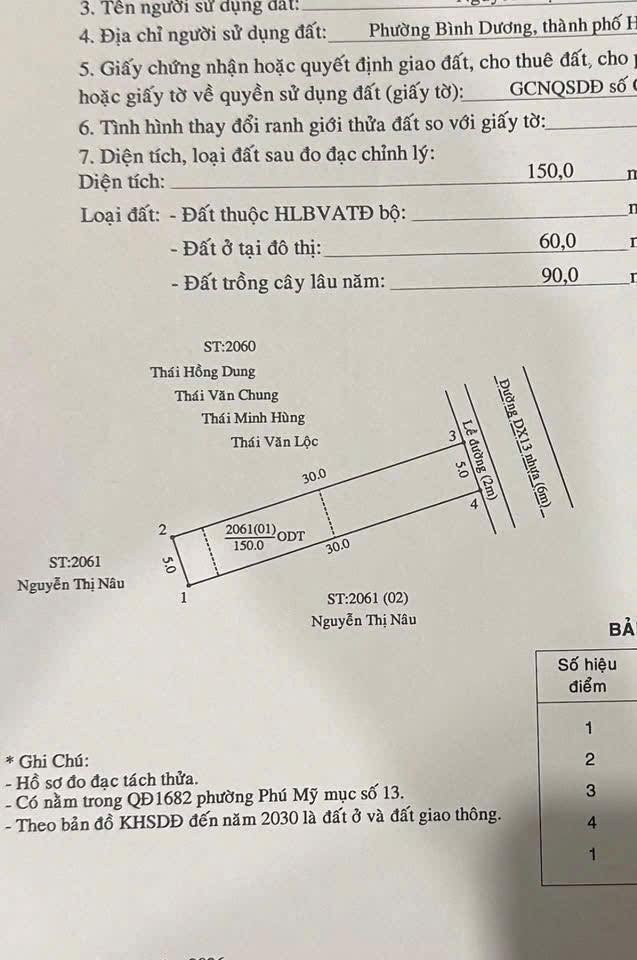 Đất nền Dx 013 Phú Mỹ, Thủ Dầu Một 150m² - Tiềm năng tăng giá