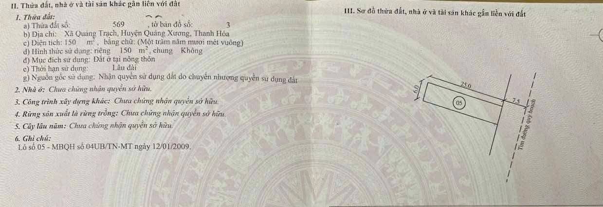 Đất nền Quảng Trạch, TP Thanh Hóa 150m² giá 1 tỷ - Pháp lý rõ ràng!