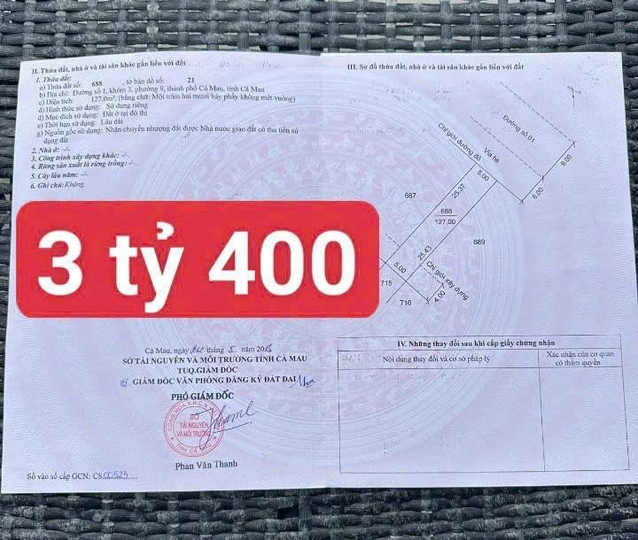 Đất Mặt Tiền Châu Văn Liêm Cà Mau 125m² - Vị Trí Vàng Kinh Doanh