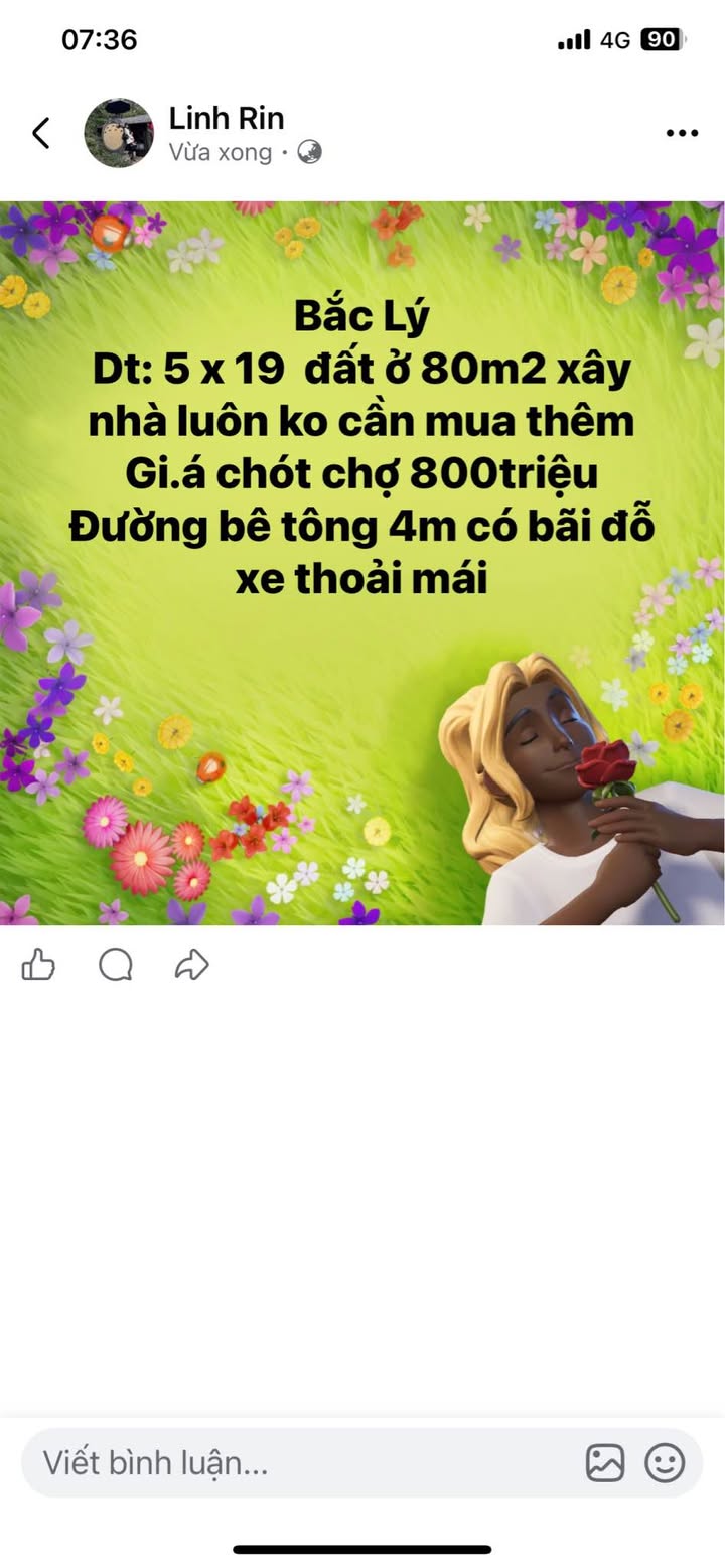 Đất nền Bắc Lý Hiệp Hòa 95m² giá 800 triệu - Sổ đỏ chính chủ!