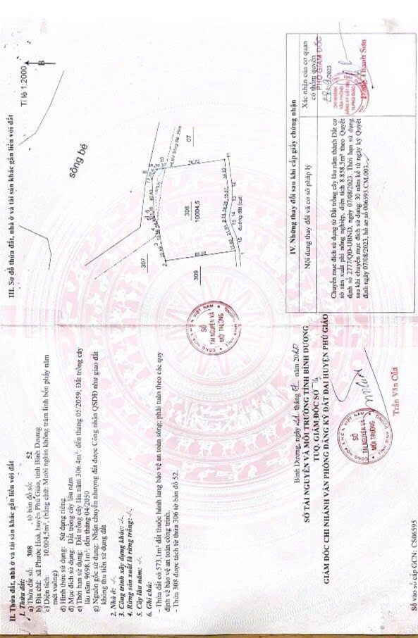 Lô Đất Phước Vĩnh Phú Giáo 1ha giá 23 tỷ - Sổ đỏ chính chủ