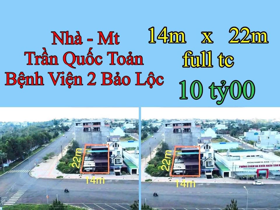 Bán nhà mặt tiền Trần Quốc Toản Bảo Lộc 330m² giá 10 tỷ - Vị trí đắc địa