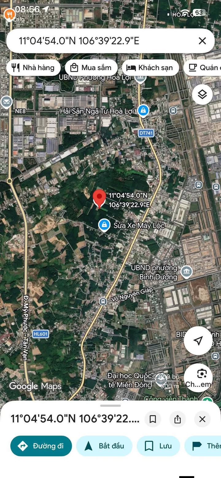 Đất nền Hòa Lợi Bến Cát 132m² – Sổ đỏ chính chủ, tiềm năng tăng giá!