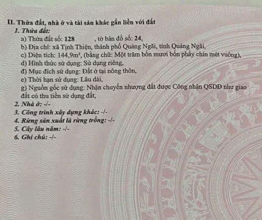 Đất Nền Tịnh Khê 145m² - Giá Chỉ 299 Triệu, Sổ Đỏ Sẵn Sàng