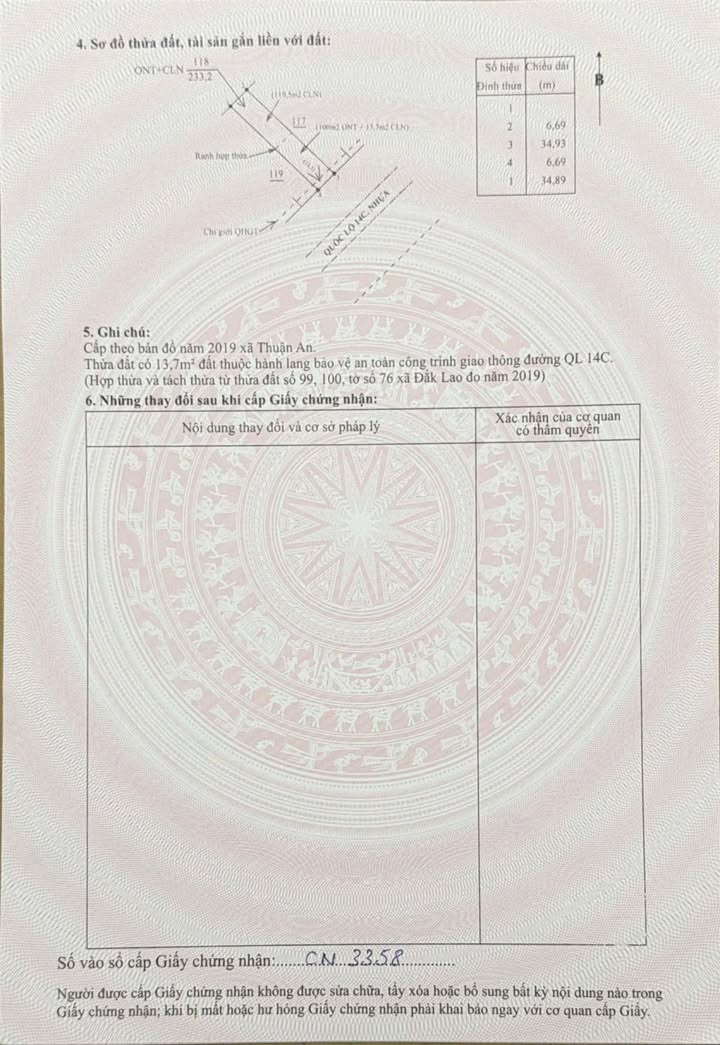 Đất nền QL14C Tuy Đức 227.5m² - Đất thổ cư 100%