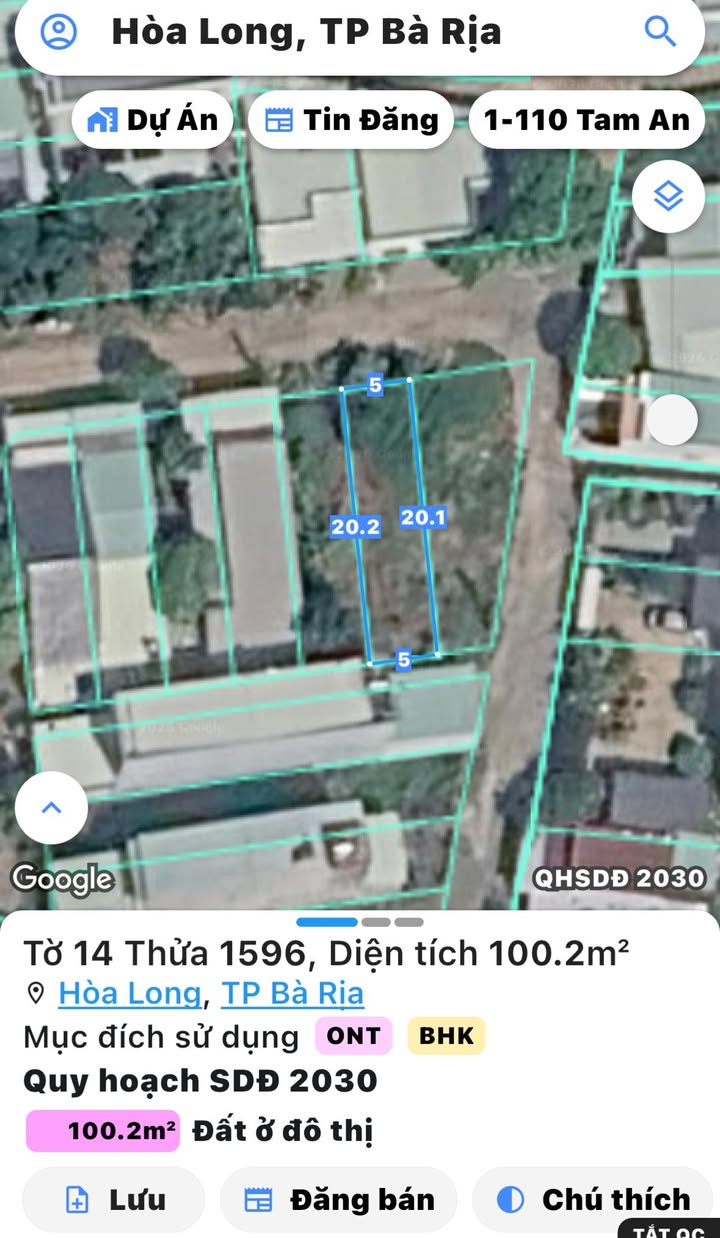 Đất nền 100m² Khu Gia Phát, Bà Rịa - Sổ sẵn, Giá tốt 1.72 tỷ