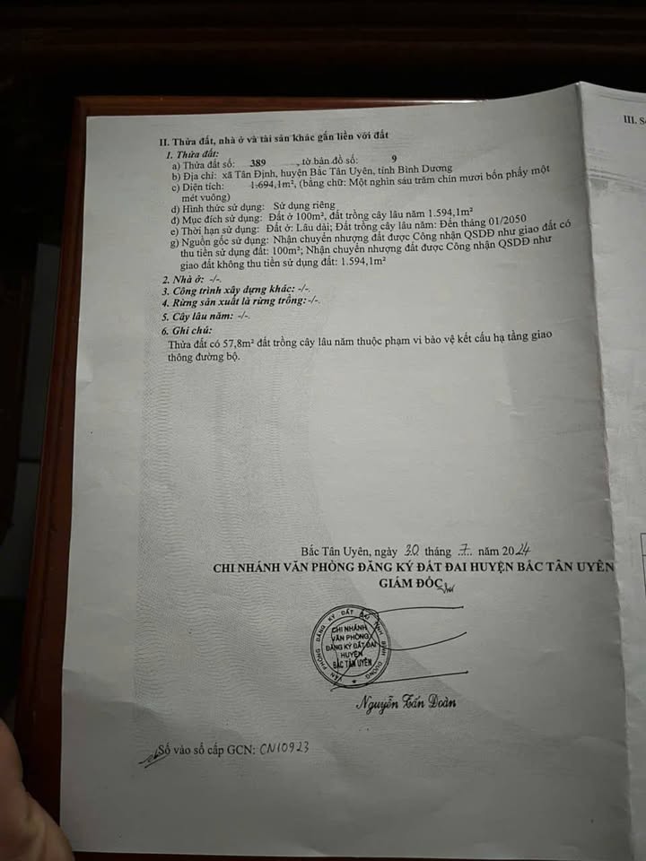 Đất nền Phường Tân Định, Bến Cát 1700m² giá 1 tỷ - Tiềm năng tăng giá!