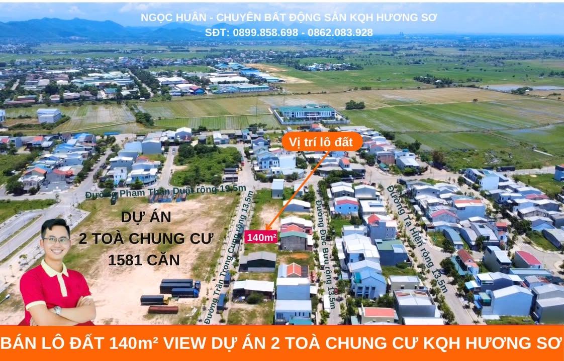 Đất nền 140m² mặt tiền Trần Trọng Cung, Huế - Sổ hồng sẵn