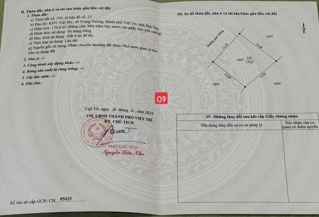 Đất nền Khu đô thị Việt Sec Bình Xuyên 177m² - Tiềm năng tăng giá vượt trội!