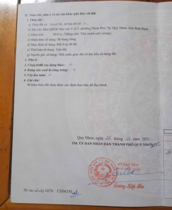 Đất Nền Nhơn Phú Quy Nhơn 80m² Giá 1.799 Tỷ - Sổ Đỏ Chính Chủ!