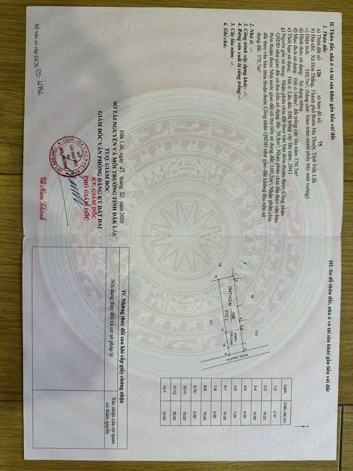 Đất nền Hòa Thắng BMT 510m² - Sổ đỏ chính chủ, tiềm năng tăng giá