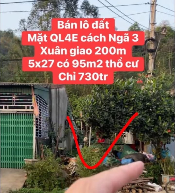 Đất nền QL4E Lào Cai 135m² giá 730 triệu - Vị trí kinh doanh đẹp