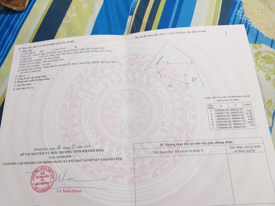 Bán Đất Thổ Cư 119m² Xã Khánh Nam, Khánh Vĩnh - Sổ Hồng Sẵn Sàng