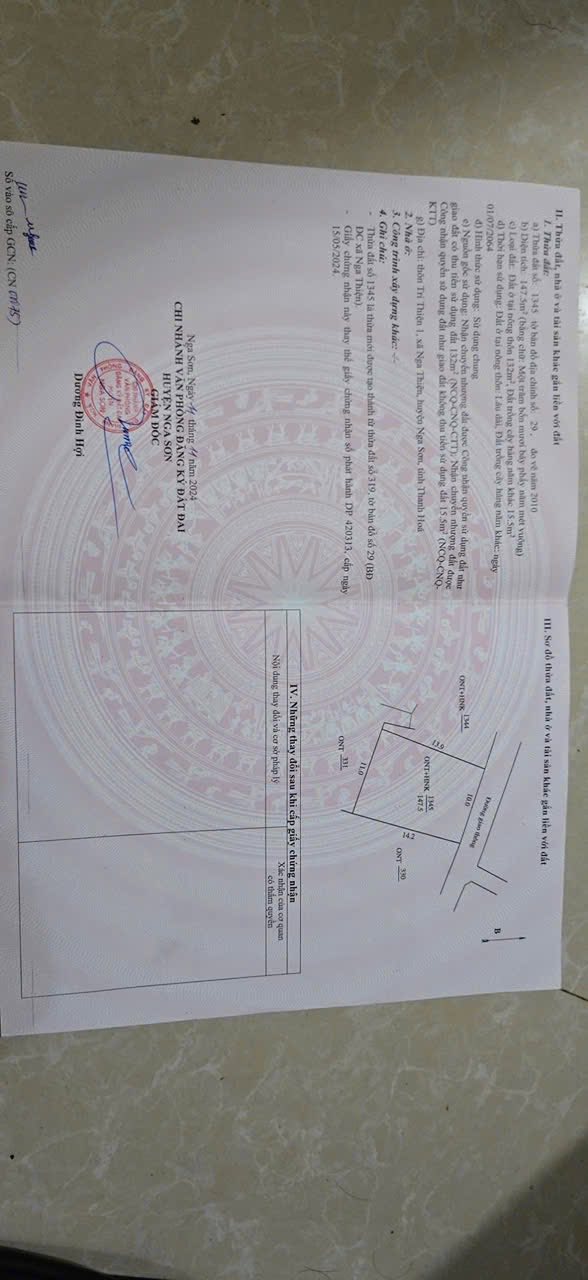 Đất nền Nga Thiện, Nga Sơn 147m² - Đường to ô tô