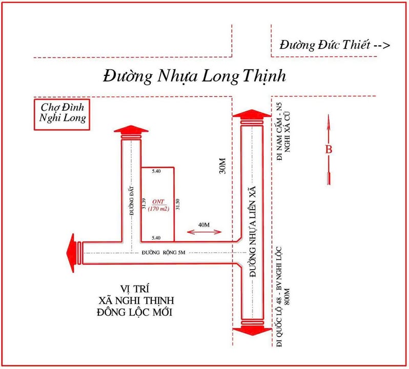 Đất Nền Nghi Thịnh 170m² - Sổ Đỏ Rõ Ràng, Giá Chỉ 8xx Triệu
