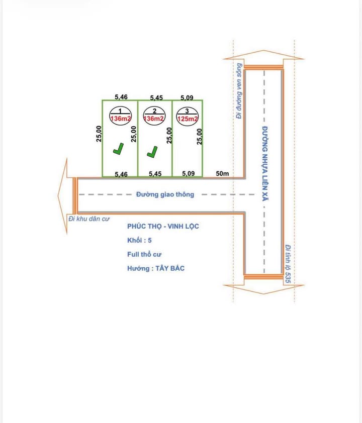 Đất nền Khối 5 Phúc Thọ, TP Vinh 136m² – Tiềm năng tăng giá vượt trội!