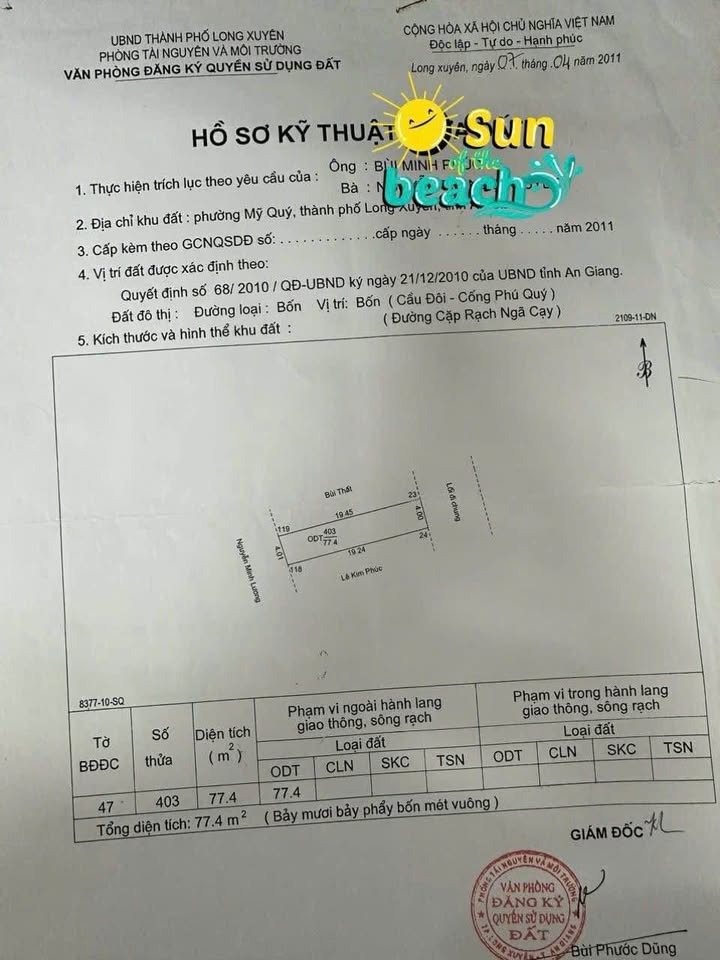 Đất nền Mỹ Quý Long Xuyên 77.4m² 7xx triệu - Tiềm năng tăng giá!