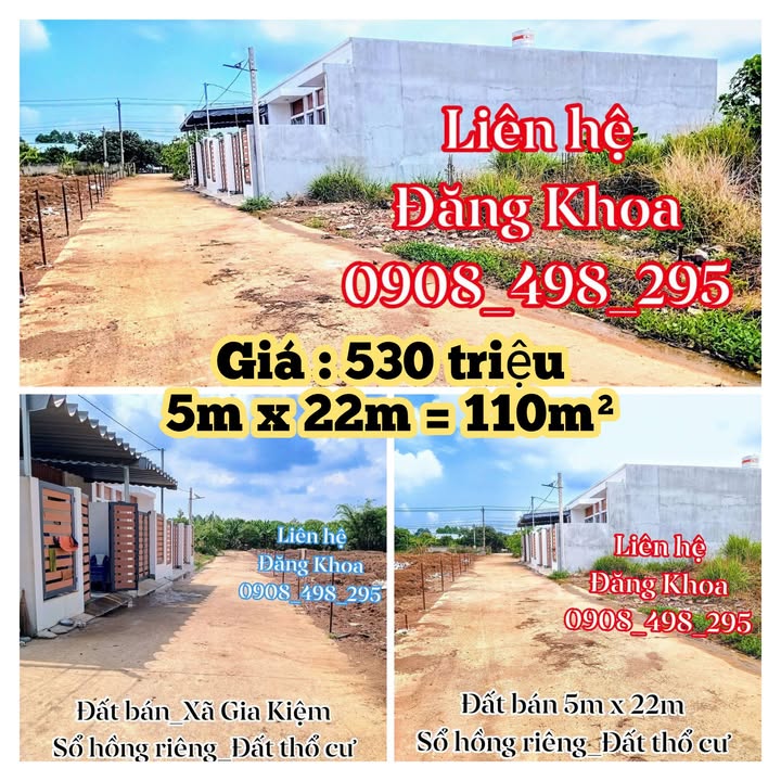 Đất Gia Kiệm Đồng Nai 110m² 530 triệu - Pháp lý rõ ràng