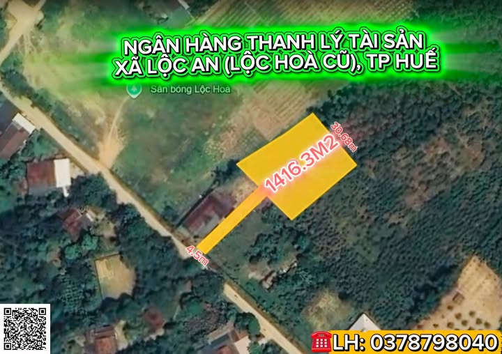 Đất nền Lộc An, TP Huế 1.416m² - Tiềm năng tăng giá vượt trội!