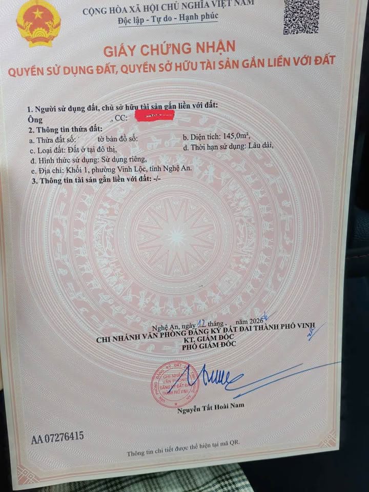 Đất nền Nghi Phong, Vinh 145m² - Tiềm năng tăng giá vượt trội!