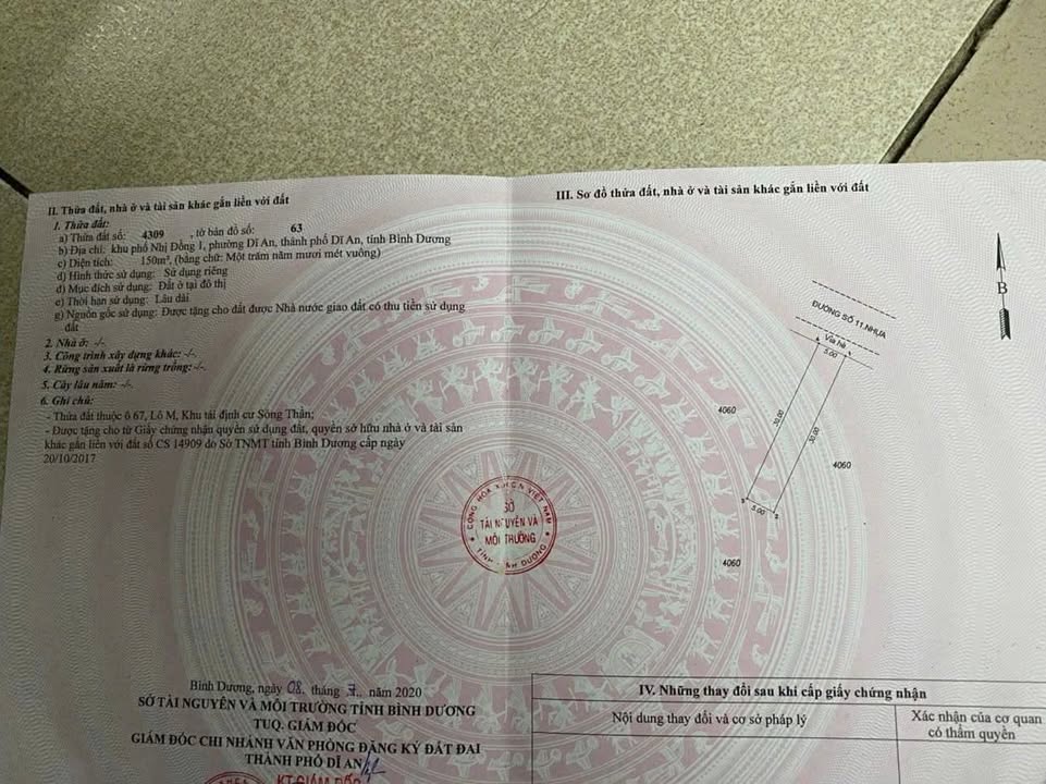 Đất nền Khu TĐC Sóng Thần Dĩ An 150m² - Sổ đỏ chính chủ, tiềm năng sinh lời!