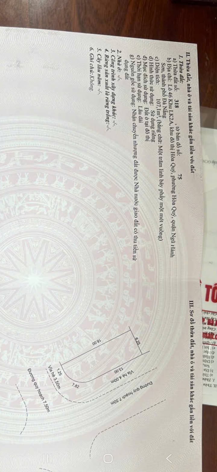 Đất nền Minh Mạng, Ngũ Hành Sơn 108m² - Tiềm năng tăng giá vượt trội!