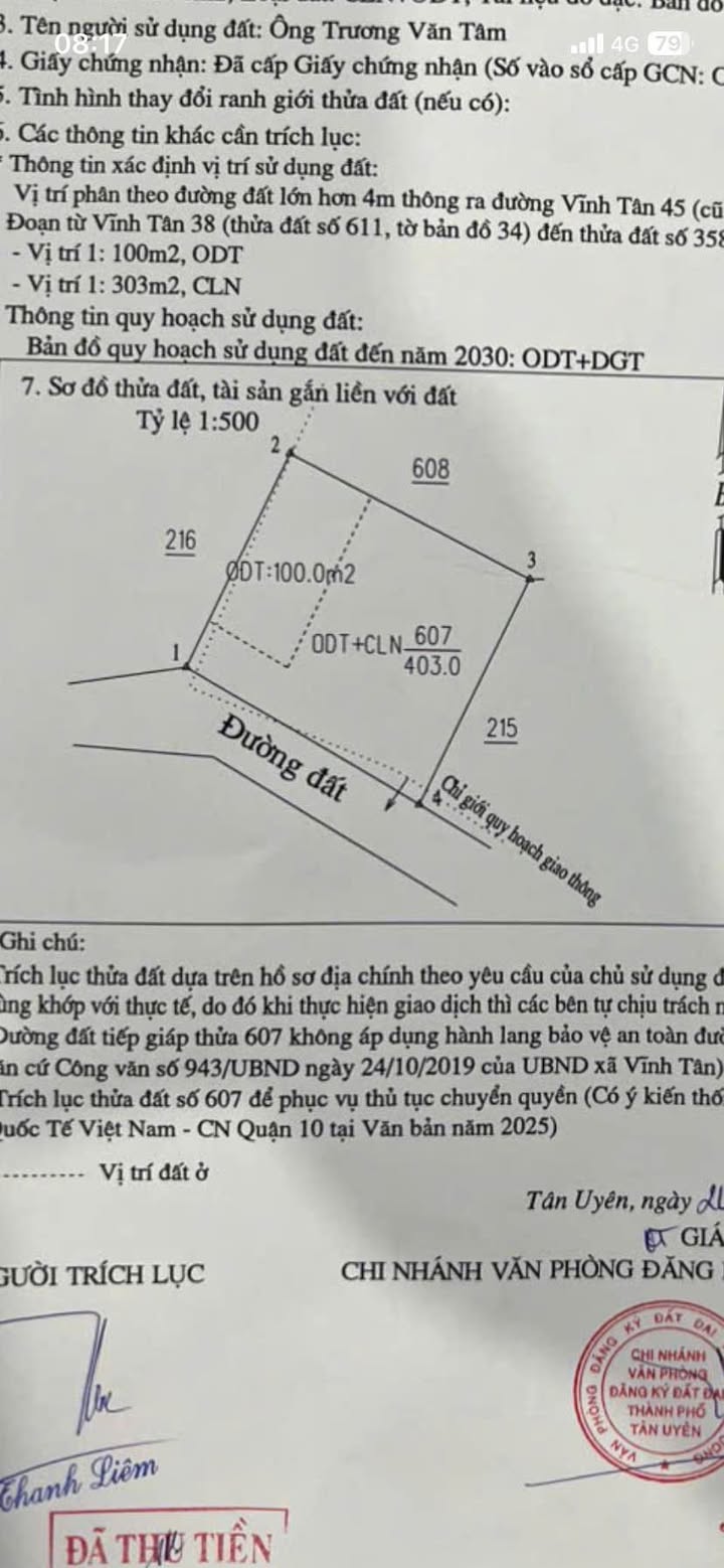 Đất nền Vĩnh Tân, Tân Uyên 400m² - Đất thổ cư 100%!