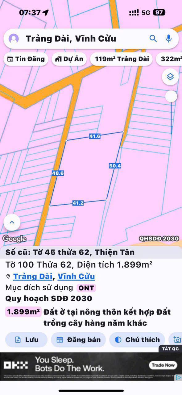 Đất Biển Hòa 1900m² Full Thổ - Sẵn Sổ Hồng - Giá 21 Tỷ