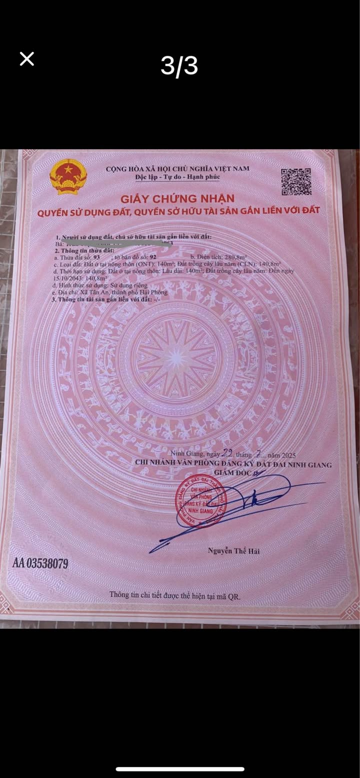 Nhà riêng Vĩnh Hải, Vĩnh Bảo 281m² giá 2.1 tỷ - Ô tô vào tận nhà!