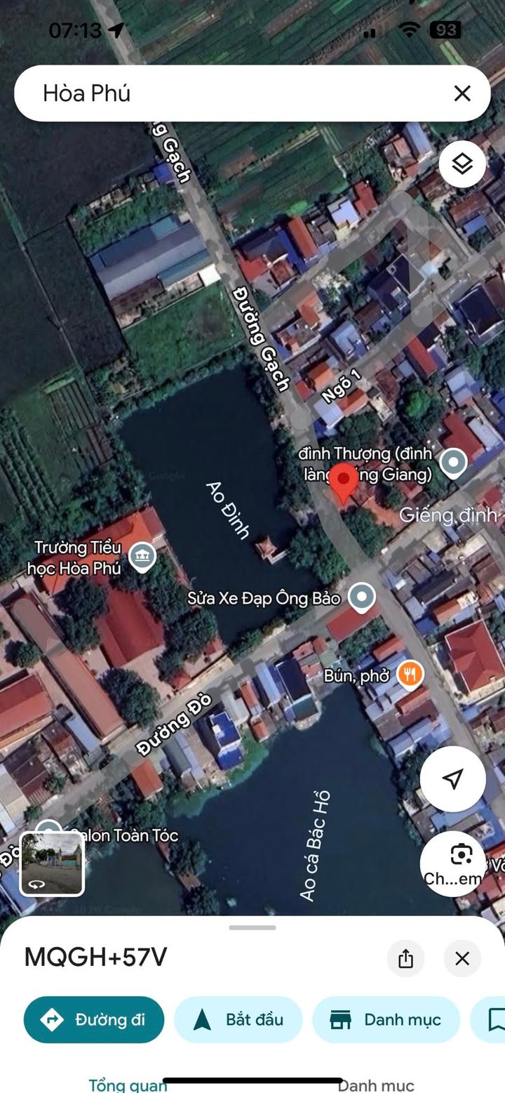 Đất nền Hòa Phú, Ứng Hòa 107.5m² - Đường to ô tô, view hồ cực đẹp!