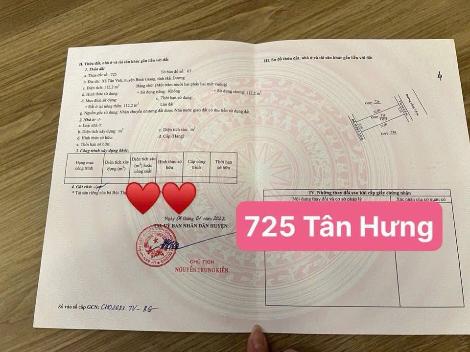 Đất nền Tân Hưng, Bình Giang 112.2m² - Tiềm năng tăng giá vượt trội!