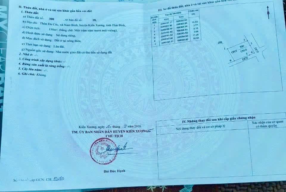 Đất nền Xã Nam Bình, Kiến Xương 150m² - Đầu tư sinh lời, ô tô vào tận nơi