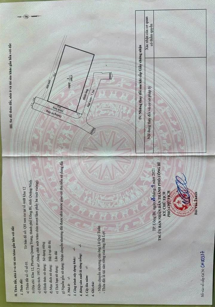 Đất nền Khu 12 Quang Trung, Uông Bí 195m² chỉ từ 2 tỷ - Sổ đỏ chính chủ!