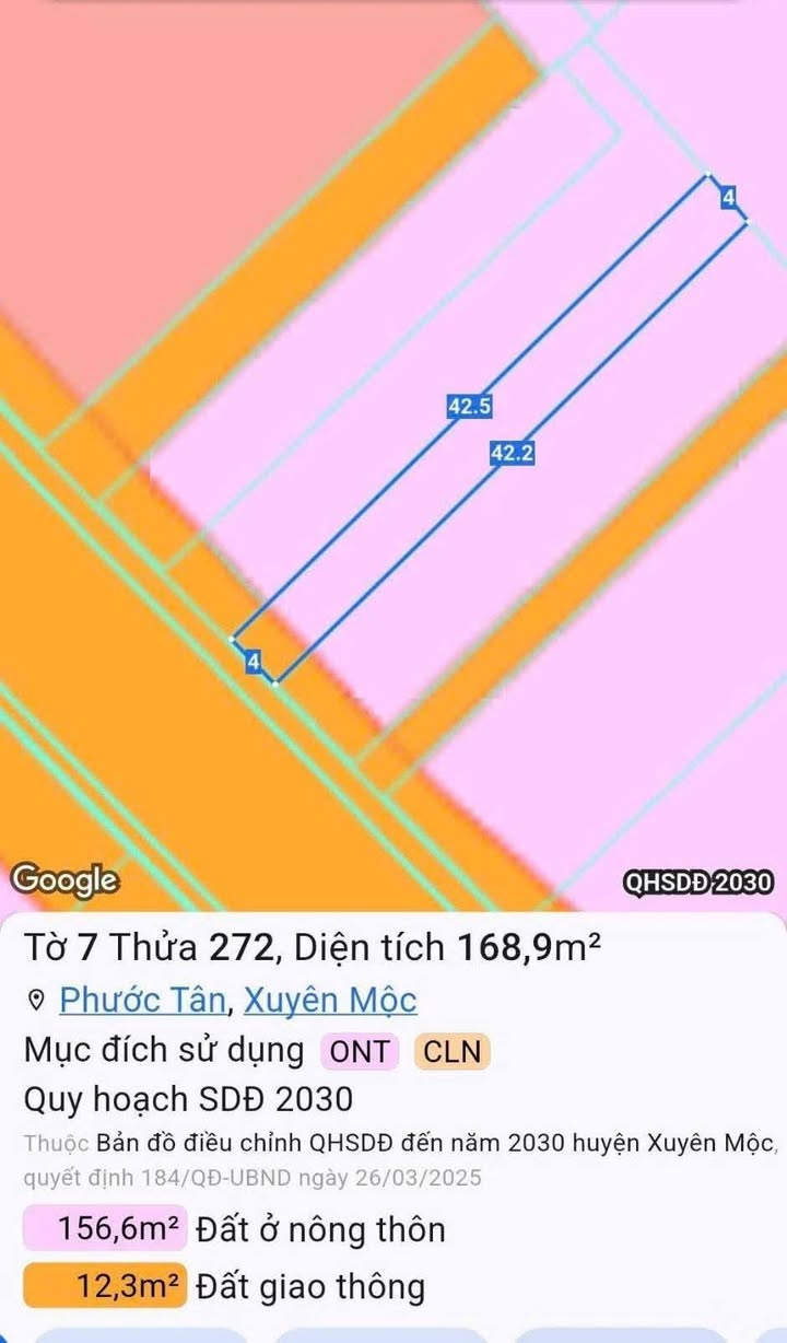 Mặt Tiền Kinh Doanh 168m² Xã Phước Tân, Bà Rịa - Giá 1.1 Tỷ