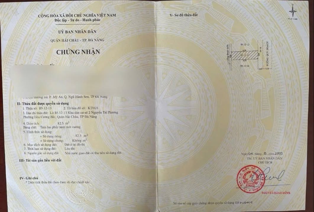 Đất nền Hoàng Thúc Trâm, Hải Châu 165m² - Pháp lý rõ ràng