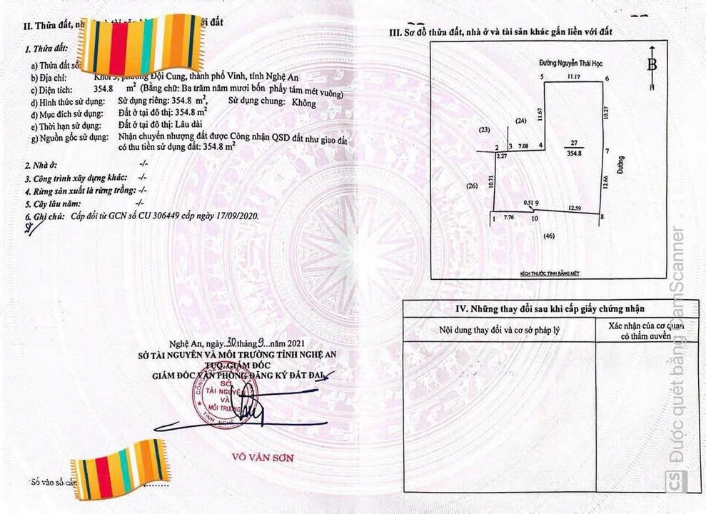 Đất Vàng Mặt Tiền Nguyễn Thái Học, TP Vinh 355m² - Kinh doanh Đắc Lợi