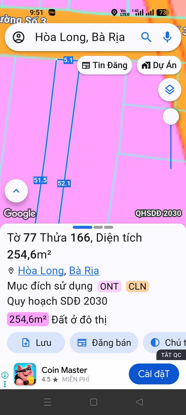 Đất nền Xã Hoà Long, Bà Rịa - Vũng Tàu 256.6m² - Sổ đỏ chính chủ!