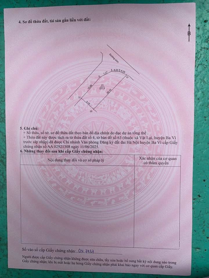 Đất nền Ba Vì - Lô góc 221m² An Thịnh, Vật Lại - Giá 1.x Tỷ