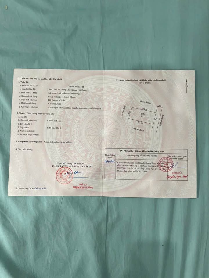 Đất nền Tuyến 2 Cát Vũ, Hải An 51.5m² - Giá 1.3 tỷ, Hướng ĐN