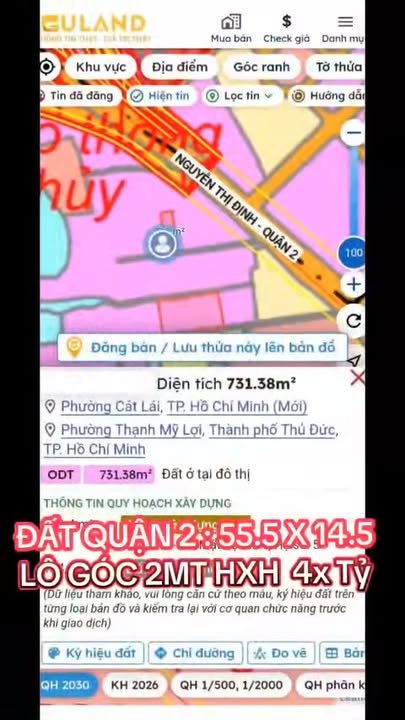 Đất phân lô Nguyễn Thị Định, Thủ Đức 730m² – Đầu tư sinh lời ngay!