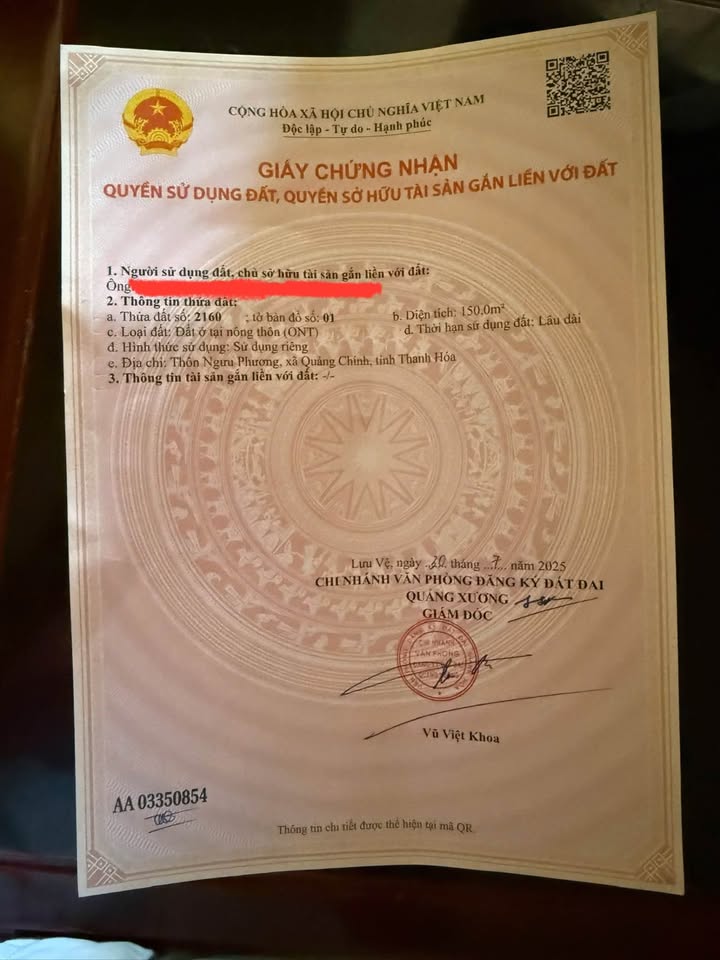 Đất nền Quảng Chính, Quảng Xương 150m² - Tiềm năng tăng giá vượt trội!