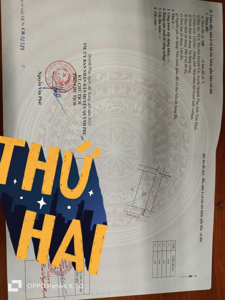 Lô đất Thái Bình 120m² - Sổ đỏ chính chủ, bán gấp giá tốt!