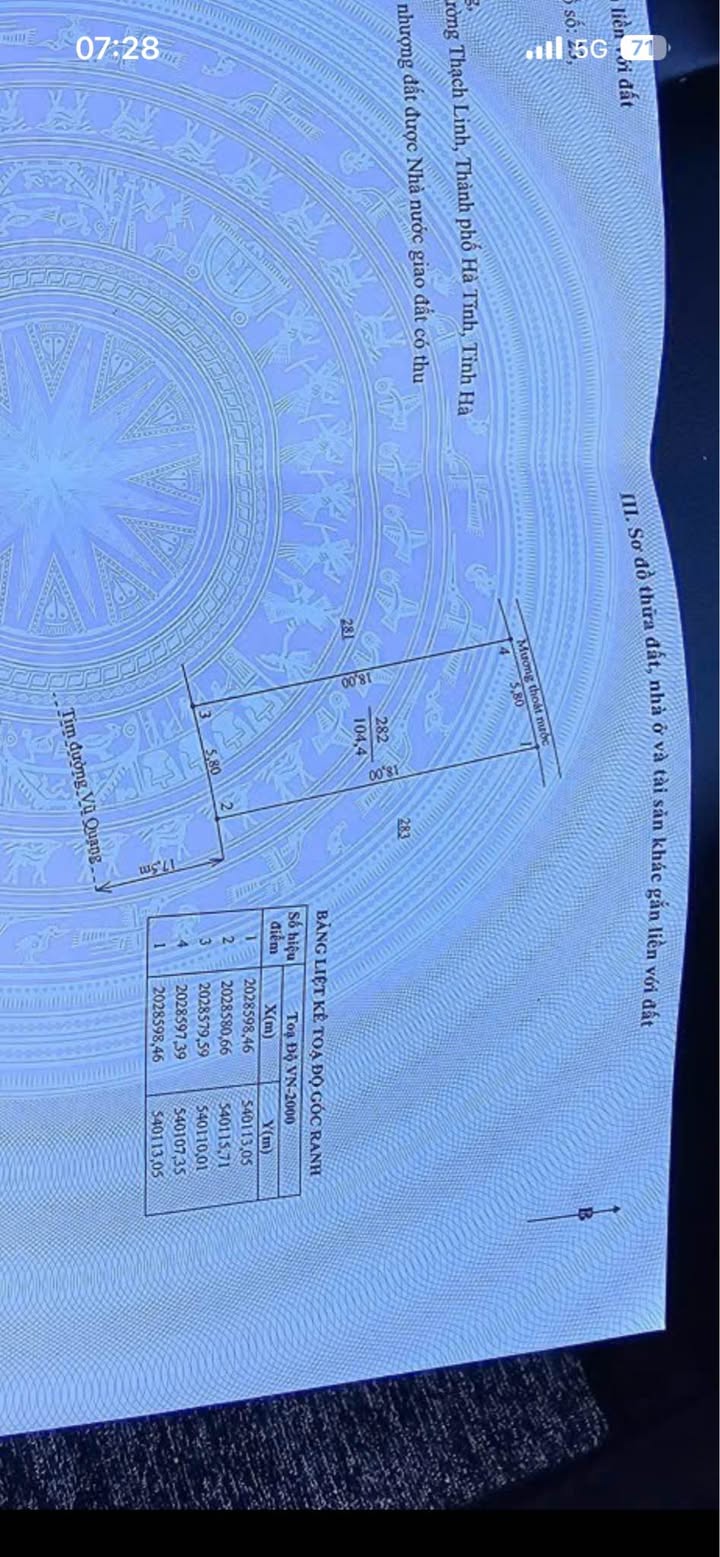 Đất Kinh Doanh Mặt Tiền Vũ Quang, TP. Hà Tĩnh - 104m² Có Nhà Xưởng, Giá 7 Tỷ