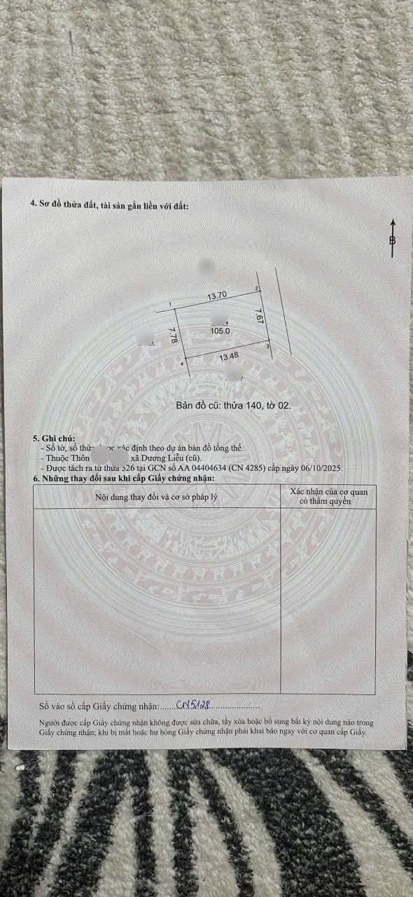 Bán đất thổ cư 105m² Dương Liễu, Hoài Đức - Vị trí vàng, giá tốt