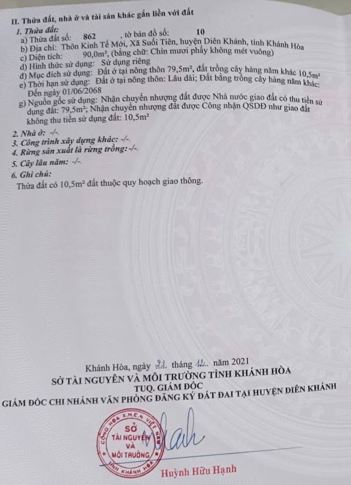 Đất nền Suối Hiệp 90m² Diên Khánh - Tiềm năng tăng giá vượt trội!