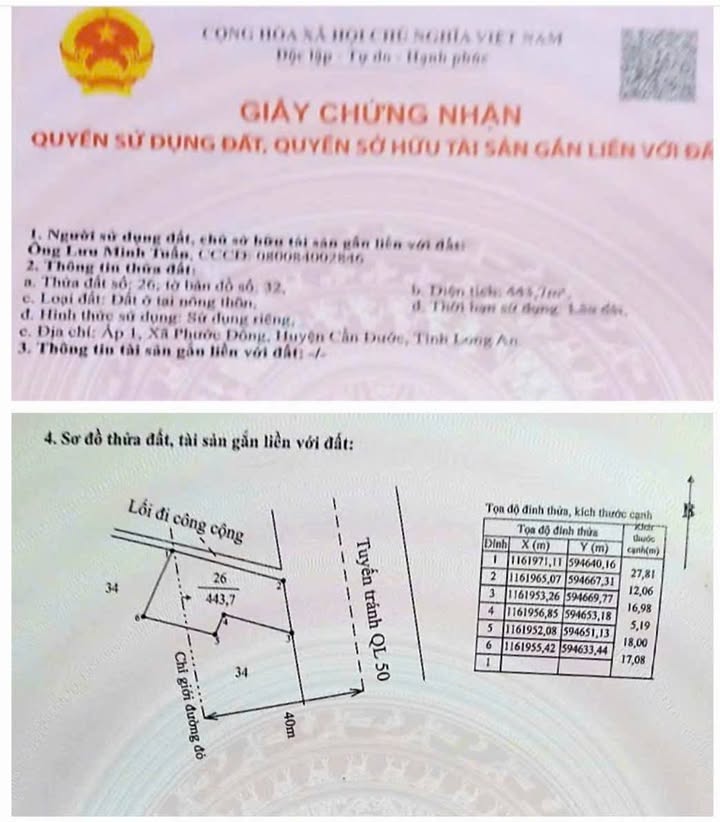 Mặt Tiền QL50 480m² - Kinh Doanh/Đầu Tư Tiềm Năng Tại Tiền Giang