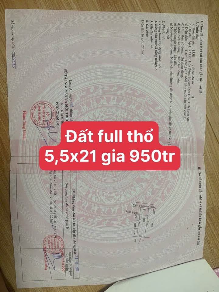 Đất nền Ấp 4 Đức Hòa Đông 115m² - Sổ đỏ chính chủ, tiềm năng tăng giá!