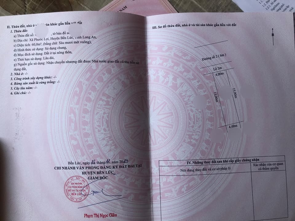 Đất nền Thắng Lợi Gò Đen 60m² 1,3 tỷ - Sổ đỏ chính chủ